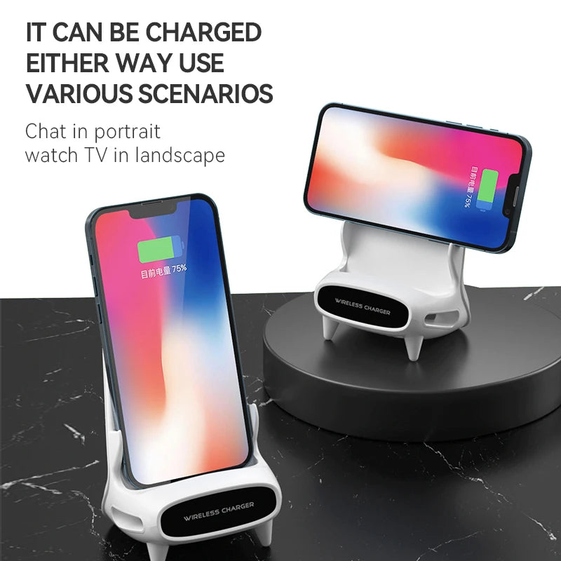 Mobile Phone Holder Mount Wireless Charger Desktop Charger Stand Induction Fast Charge for iPhone Phone Holder