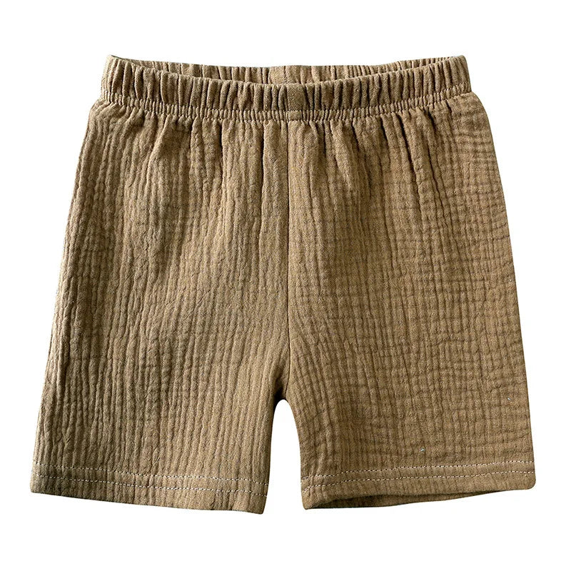 Summer Children's Clothing Set for 0-6Y Boys & Girls Cotton Linen Muslin Suit T-shirt Tops + Shorts 2pcs Baby Loungewear Outfit