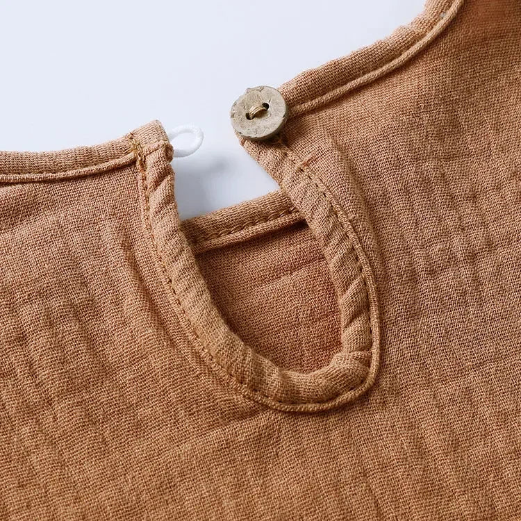 Casual Children Clothing Boys Outfit Set Solid Color Cotton Linen Short Sleeve Tops Shorts 2 PCS Summer Kids Clothing 1-7 Years