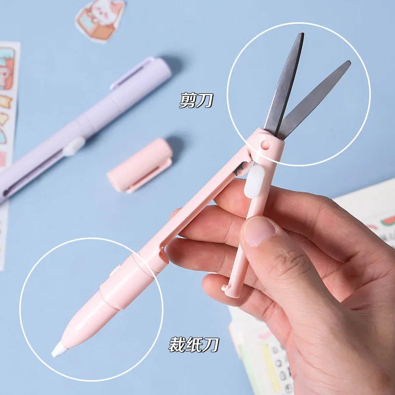 Mini Colorful Folding Scissors , Hand Tent Cutting, Mini Engraving Knife, Scissors, Paper Trimming Utility Knife