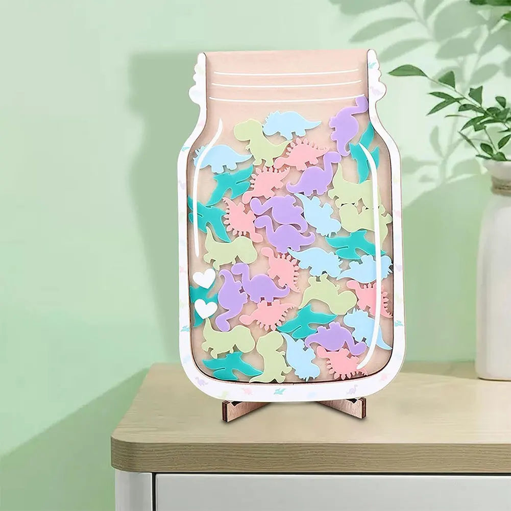 1piece-Kids Reward Jar With Star dinosaur Classroom Classroom Reward Jar with Standing Base Chore Chart Gifts For Kids Birthday
