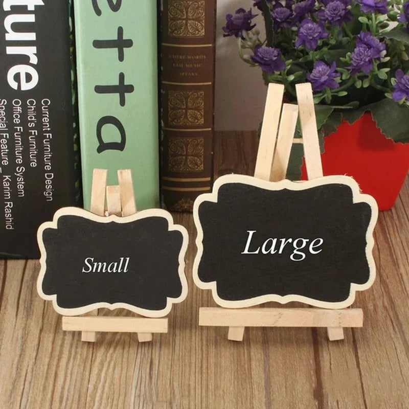 1-10PCS Mini Wooden Blackboard Portable Message Boards Chalkboard For Wedding Party Universal Decorative Ornaments Bracket