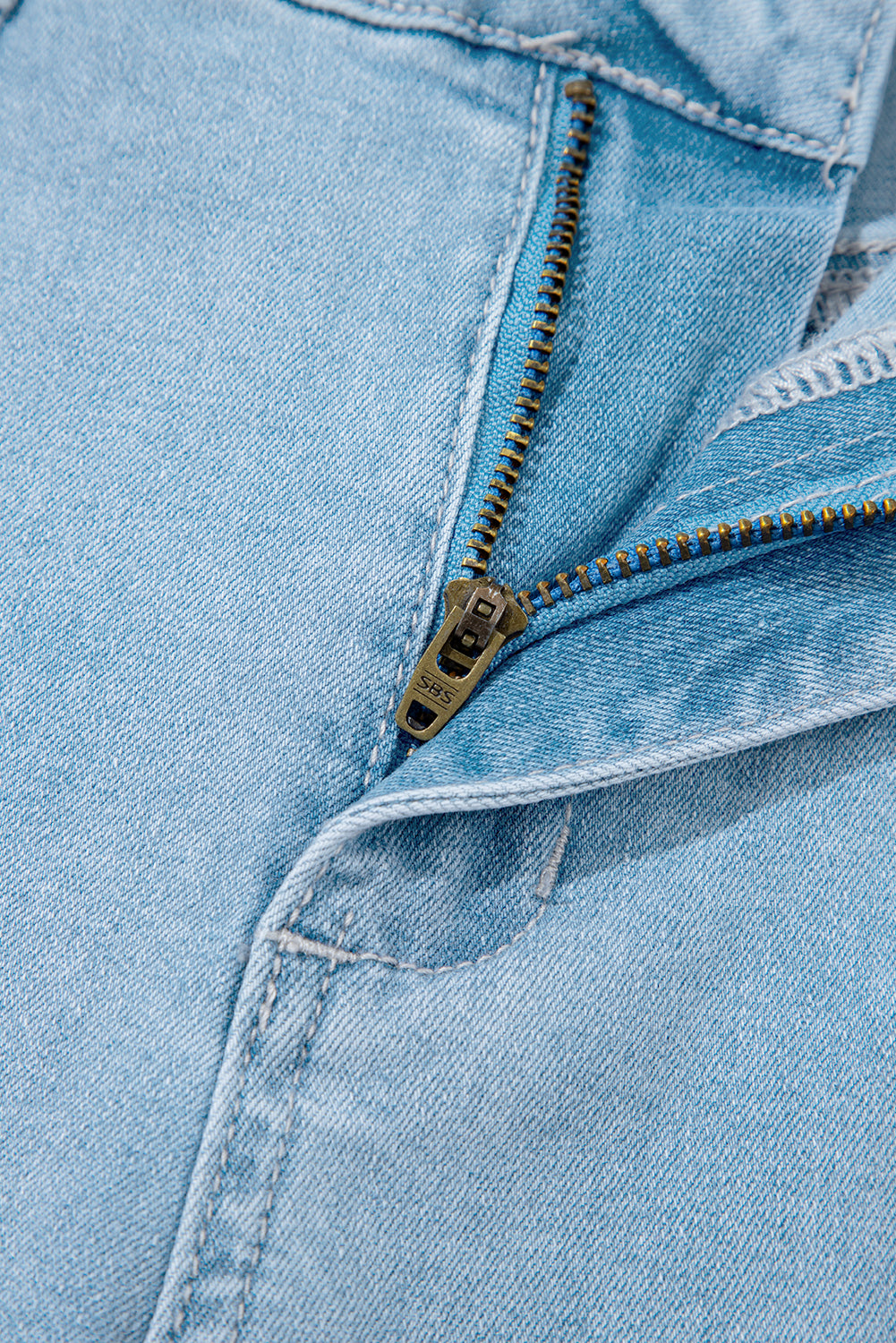 Beau Blue High Rise Relaxed Patch Pocket Jeans