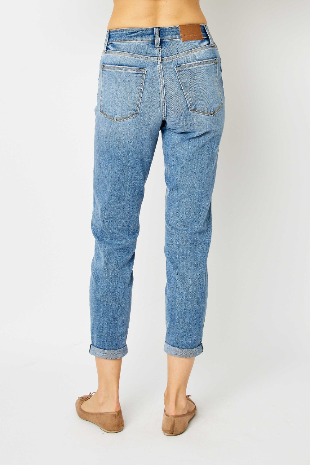 Judy Blue Full Size Cuffed Hem Slim Jeans-1