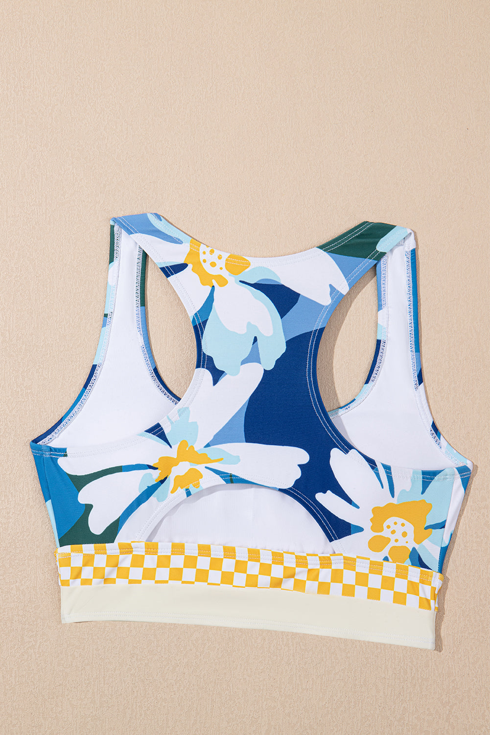 Green Floral Print Racerback High Waist Bikini Swimwear