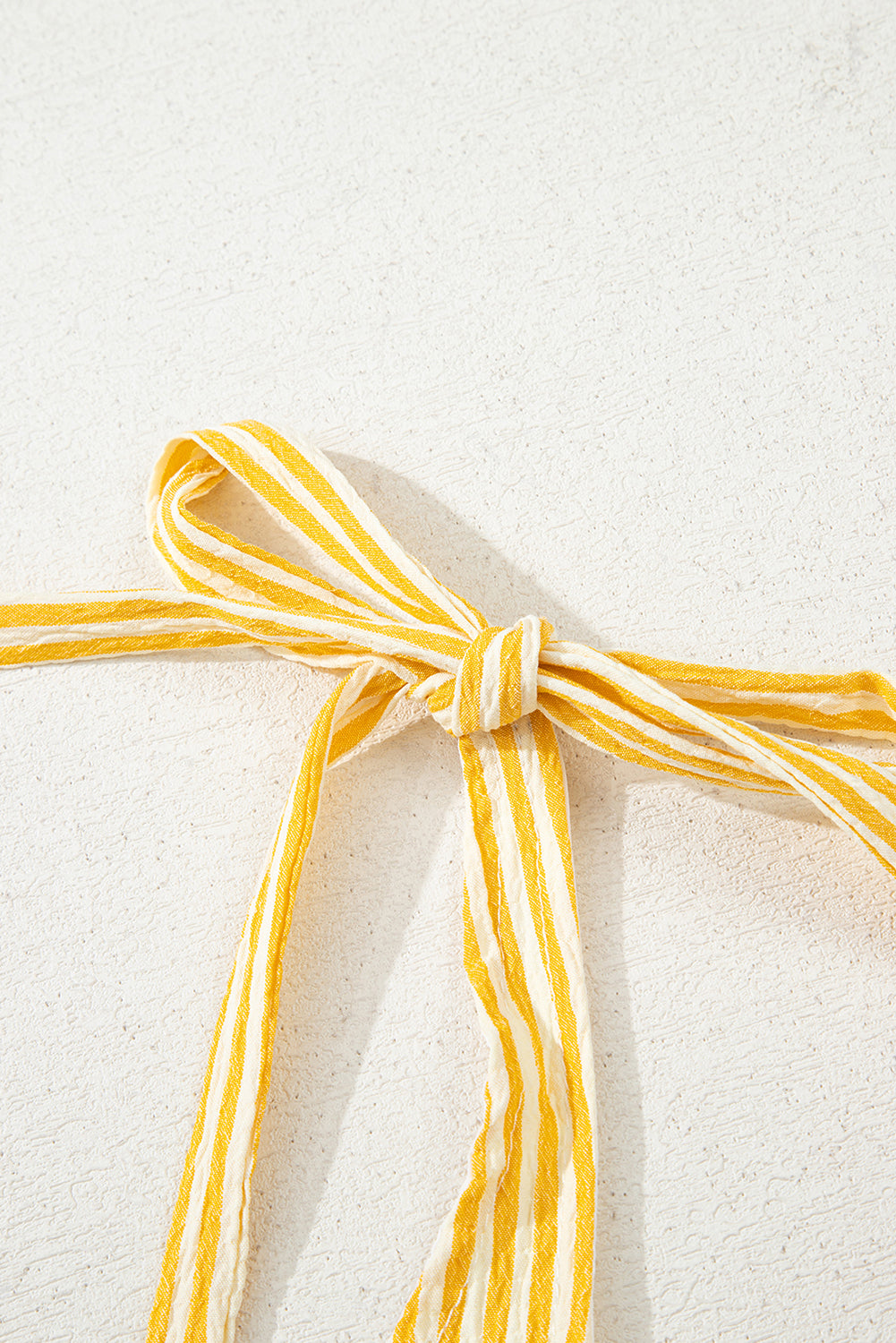 Yellow Stripe Tie Strap Smocked Back Wide Leg Romper