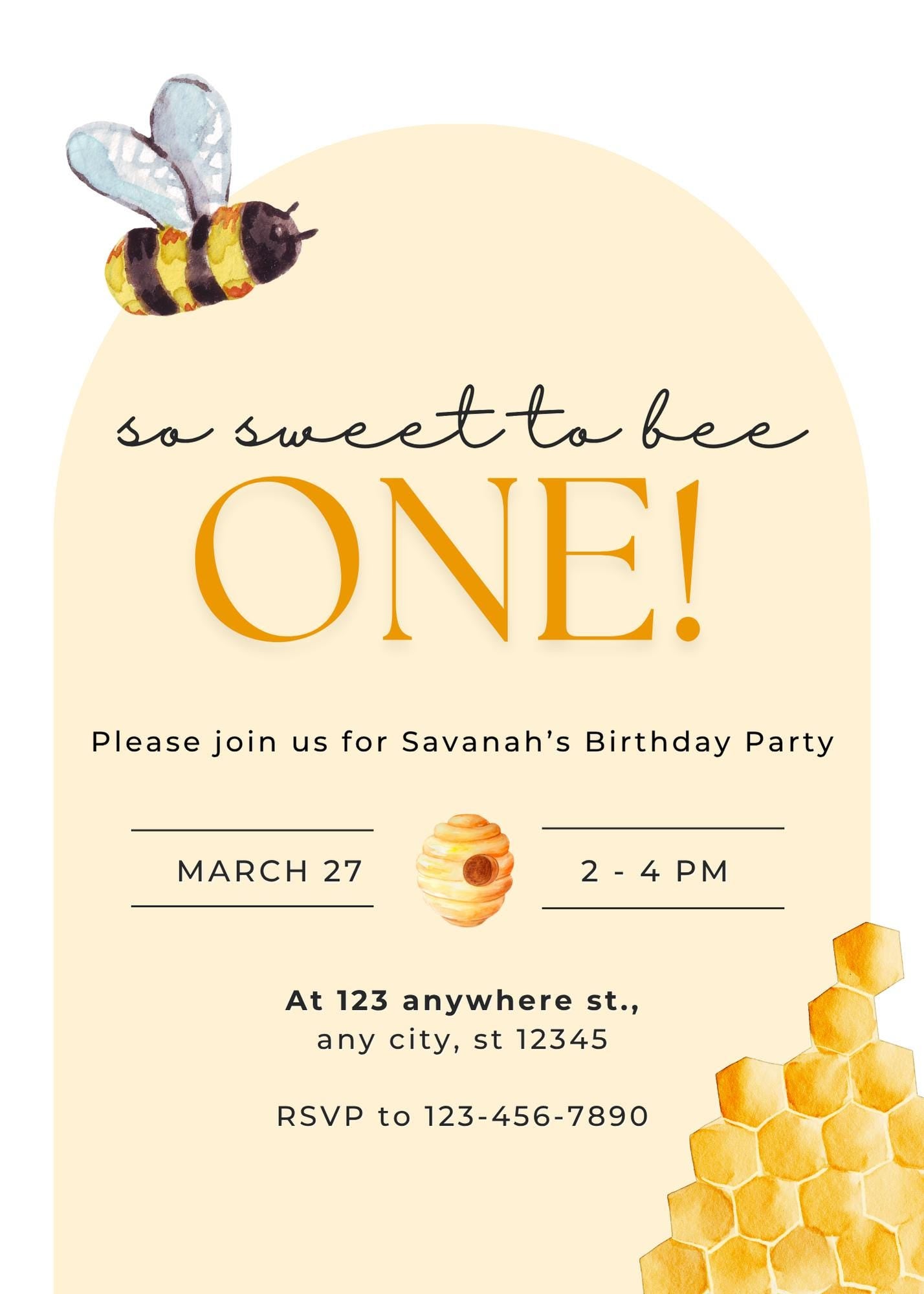 1st Birthday Invitation- so sweet