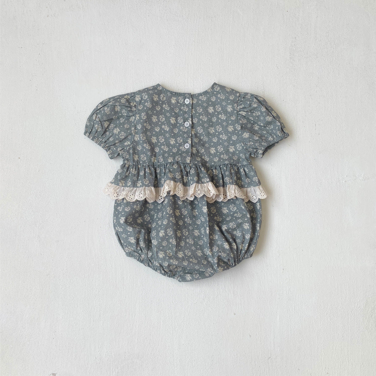 Summer Arrival Northern Europe Floral Pattern Short Sleeves Onesies for Stylish Girls-1